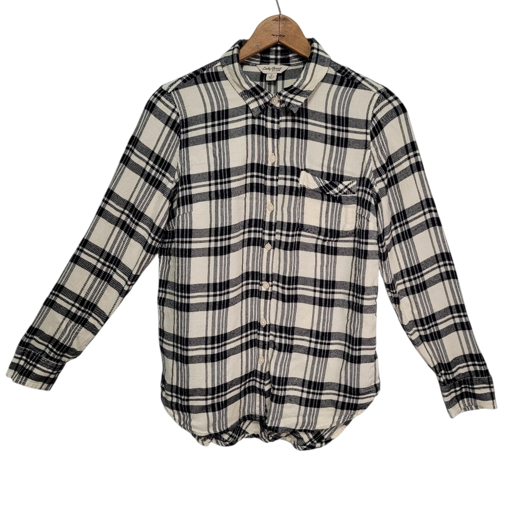 Lucky Brand Womens Plaid Button Up Long Sleeve Shirt Size S Gorpcore Grunge Boho